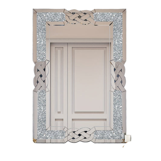 Grote Wandspiegel – Muurspiegel – Spiegel – Design Spiegel – Rechthoekige Spiegel – 99x70 cm – Dik Zilvergeplate Glas – Kristalachtige Geslepen Randen