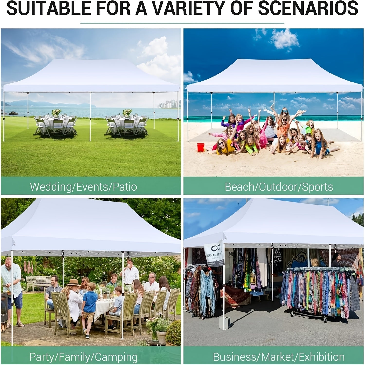 Pop-Up Partytent – Partytent 3x6 Meter – Buitentent – Feesttent – Ruim 18 m² – Stevig Alloy Frame – 6 Afneembare Zijwanden - QUORE