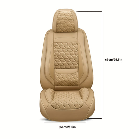 Auto stoelhoezen – Autostoelhoes – Stoelhoes set – Zitbeschermer – Stoelbekleding – Beige – Hoogwaardig PU Kunstleer – Anti-slip en Ademend
