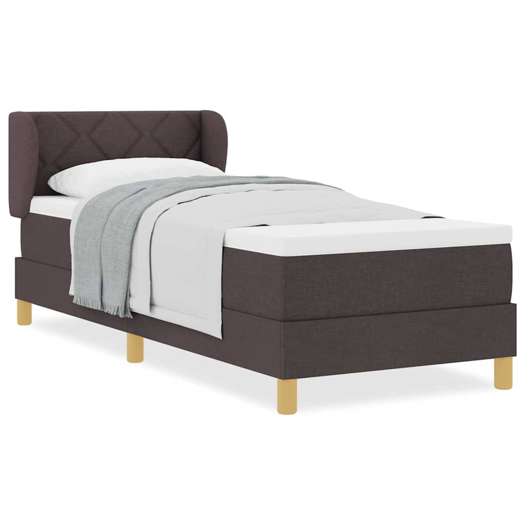 Boxspring – Bed – Slaapbed – Eenpersoonsbed – Matras – Donkerbruin – 80x200 cm – Foamlaag – Individuele Pocketveren