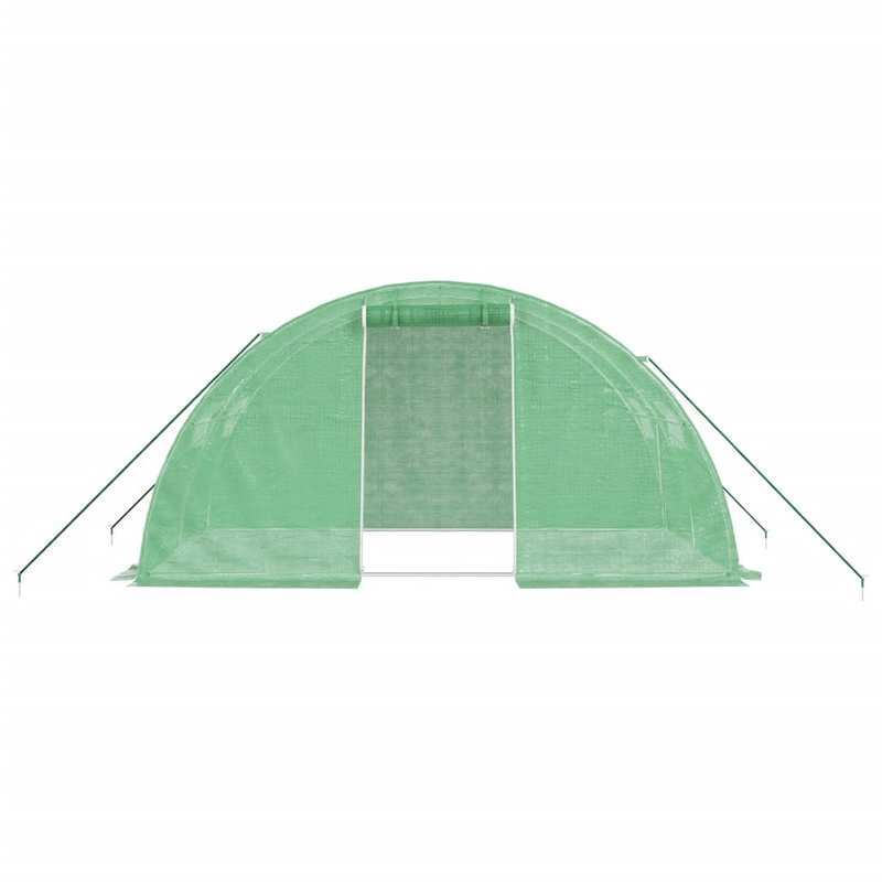Kweekkas – Tuinkas – Glazen Kas – Groentekas – Serre – Groen Stalen Frame – 8 m² – 4x2x2 Meter Hoogwaardige Constructie