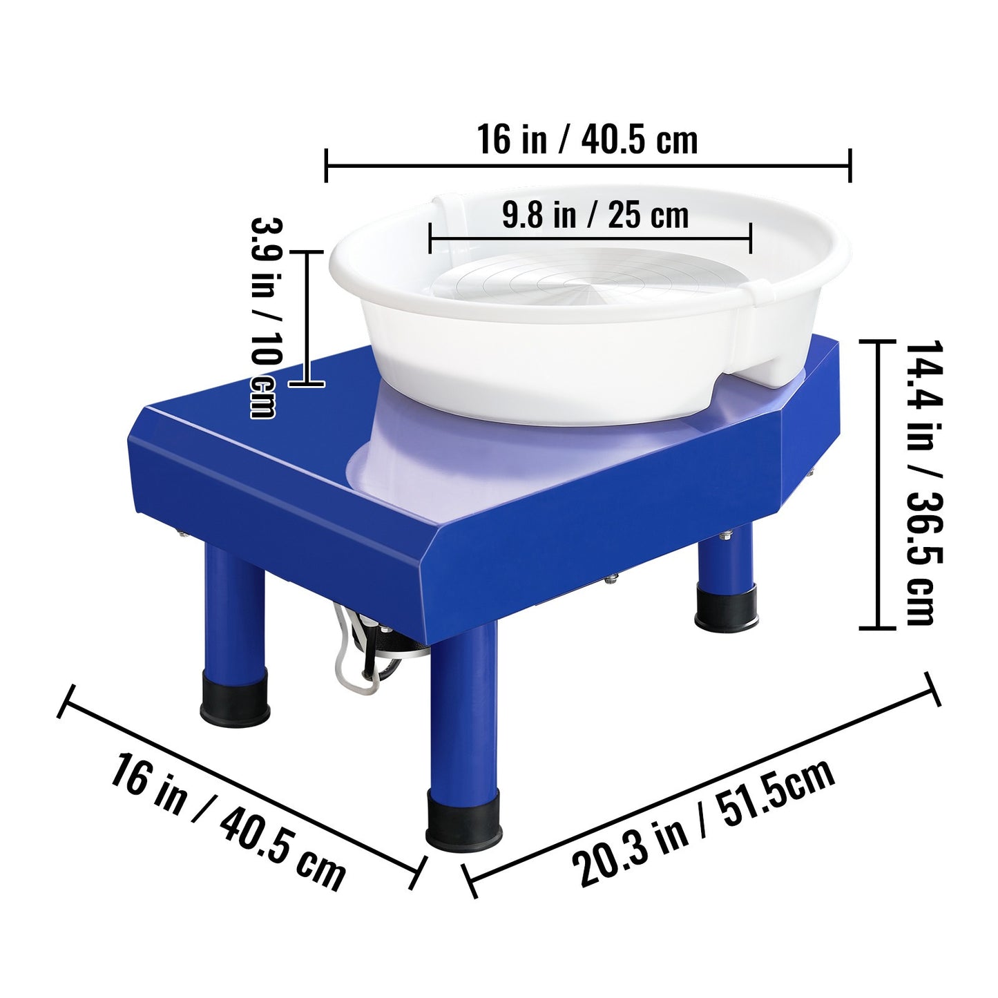 Draaitafel – Keramiekdraaischijf – Pottenbakkersschijf – Keramiekmachine – Modelleertafel – 350W Krachtige Motor – 25 cm Ruime Draaischijf