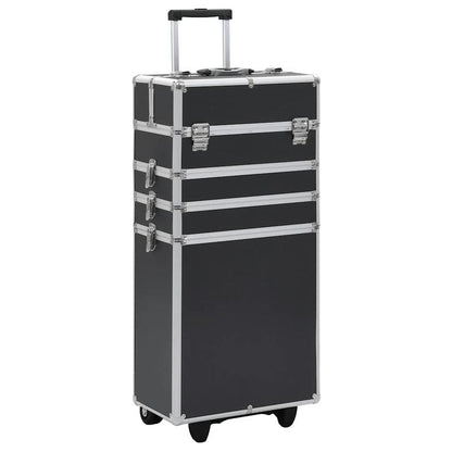 Make-up Organizer – Make-up Opberger – Cosmetica Opbergdoos – Skincare Organizer – Make-up Organizer Opbergkast – Zwart – Stevig Aluminium & ABS – 4 Niveaus Met Uitbreidbare Planken