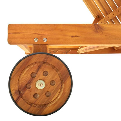 Houten Ligstoel – Luxe Ligstoel – Tuinstoel – Relaxstoel – Acacia En Dennenhout – Ergonomisch Ontwerp – Duurzaam En Stevig