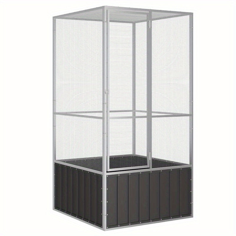 Black Stainless Steel Small Animal Cage - 111x107x211.5cm, Ventilated Mesh Design with Safety Ventilation, Durable Metal Construction for Rabbits, Guinea Pigs, Hamsters & Small Pets, Pet Cage, Pet Habitat, Sturdy Pet Cage, Se