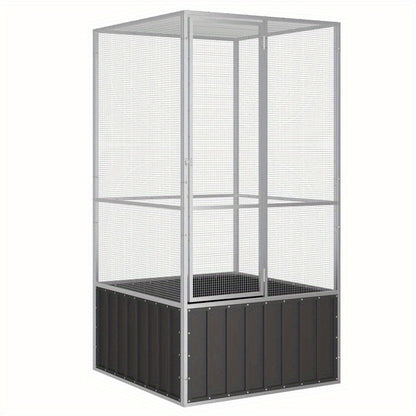 Black Stainless Steel Small Animal Cage - 111x107x211.5cm, Ventilated Mesh Design with Safety Ventilation, Durable Metal Construction for Rabbits, Guinea Pigs, Hamsters & Small Pets, Pet Cage, Pet Habitat, Sturdy Pet Cage, Se
