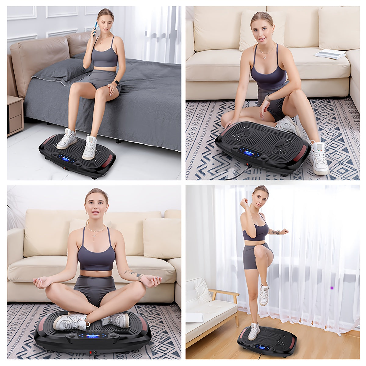 Trilplaat – Vibration Plate – Fitness Machine – Slankapparaat – Trainingsapparaat – 120 Snelheden Touchbediening – Mute Motor 200kg Max Belastbaar – Zwart