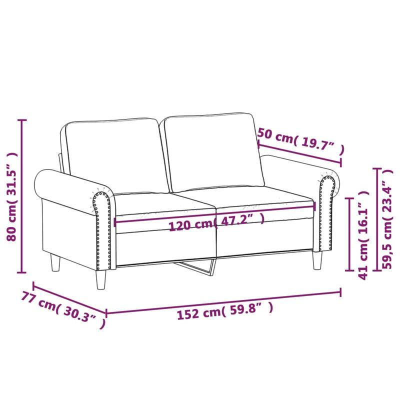 2-Zits Bank – Loveseat – Tweezitsbank – Zitbank – 2-Persoons Bank – Creme Kleur – Synthetisch Leer – Compact 120 cm breed