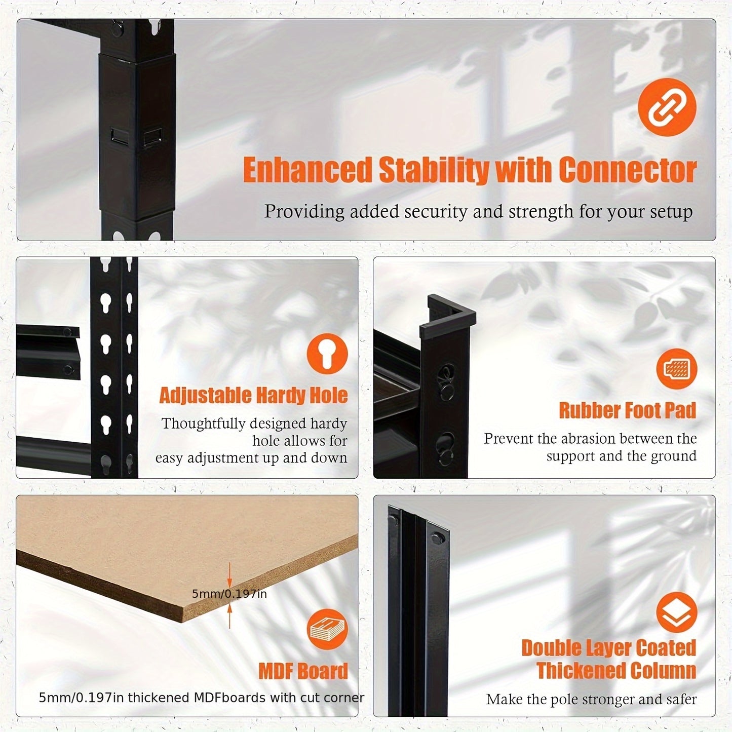 Metalen Opbergrek – Opbergkast – Stellingkast – Opslagrek – Garage Rek – Verstelbare Planken – Draagkracht 907 kg – Zwarte Roestbestendige Coating