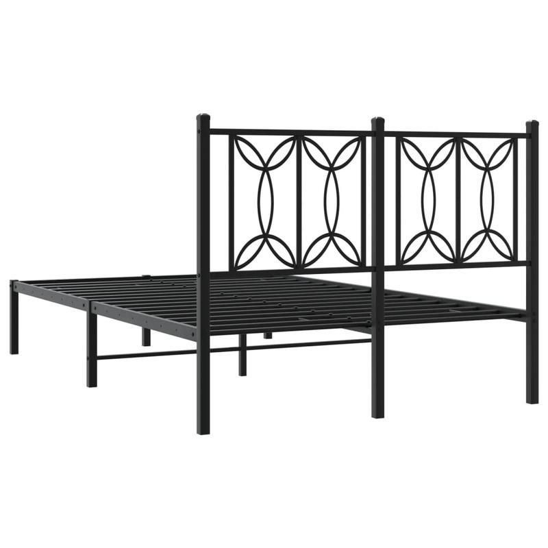 Modern Minimalist Bed Frame with Headboard - Heavy-Duty All-Metal Construction, Tool-Free Assembly, Extra Long Legs for Stability - Fits Standard Mattresses - Ideal for Small Spaces & Contemporary Bedrooms - 120x190cm (47x75i