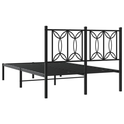 Modern Minimalist Bed Frame with Headboard - Heavy-Duty All-Metal Construction, Tool-Free Assembly, Extra Long Legs for Stability - Fits Standard Mattresses - Ideal for Small Spaces & Contemporary Bedrooms - 120x190cm (47x75i