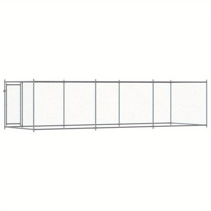 Hondenren – Hondenkooi – Hondenbench – Buitenkennel – Metalen Hondenren Grijs – Gegalvaniseerd Roestbestendig IJzer – 600x200x150 cm – Vooraf Gemonteerd