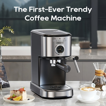 Espressomachine – Koffiemachine – Barista Machine – Koffiezetapparaat – 15 Bar Druk – RVS 430 Semi-automatisch – Afneembaar Waterreservoir