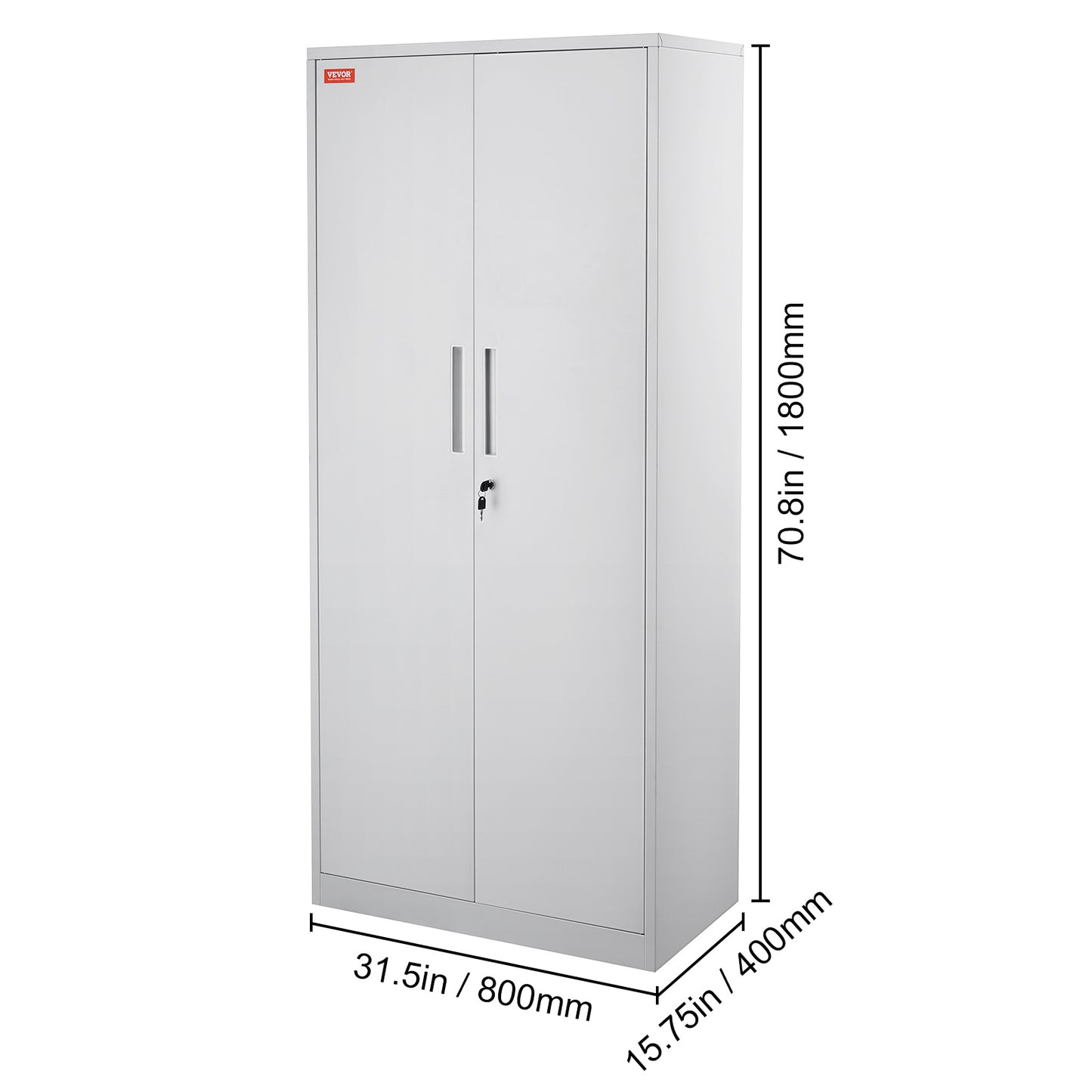 Opbergkast Staal – Metalen Kast – Opbergrek – Stellingkast – Bergkast – 5 Planken Verstelbaar – Slot Met 3 Sleutels – Wit