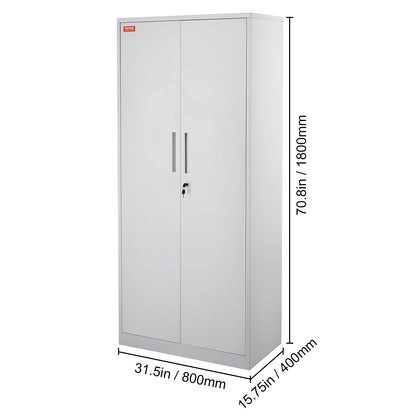 Opbergkast Staal – Metalen Kast – Opbergrek – Stellingkast – Bergkast – 5 Planken Verstelbaar – Slot Met 3 Sleutels – Wit