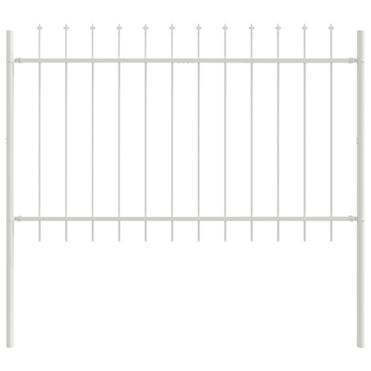 3.4x1.2m White Metal Garden Fence with Pointed Tops - Durable Steel Privacy Fence for Yard, Patio, or Garden Border, Easy Installation, No Tools Needed, Garden Fence Privacy, Outdoor Security, Modern Aesthetic, Sturdy Constru