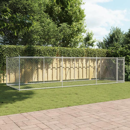Hondenren – Hondenkooi – Hondenbench – Buitenkennel – Metalen Hondenren Grijs – Gegalvaniseerd Roestbestendig IJzer – 600x200x150 cm – Vooraf Gemonteerd