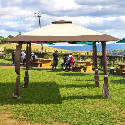 Overkapping – Partytent – Paviljoen – Tuin Tent – Buitentent – Dubbele Daklaag – Waterafstotend Silver Coated Oxford Stof