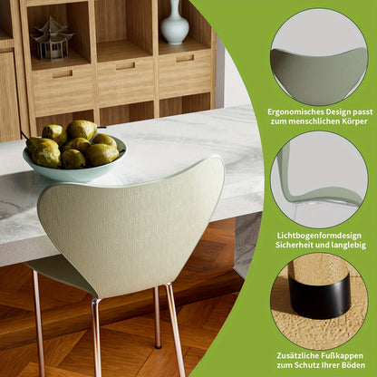 Set van 4 Scandinavische Stoelen – Eetkamerstoelen met Plastic Rugleuning en Metalen Poten – Geschikt voor Keuken, Woonkamer, Kantoor of Vergaderruimte