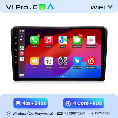 2-DIN Multimedia Speler – Car Radio – Auto Stereo – Navigatiesysteem – Bluetooth Radio – 9 Inch HD IPS Scherm – WiFi Draadloze CarPlay & Android Auto