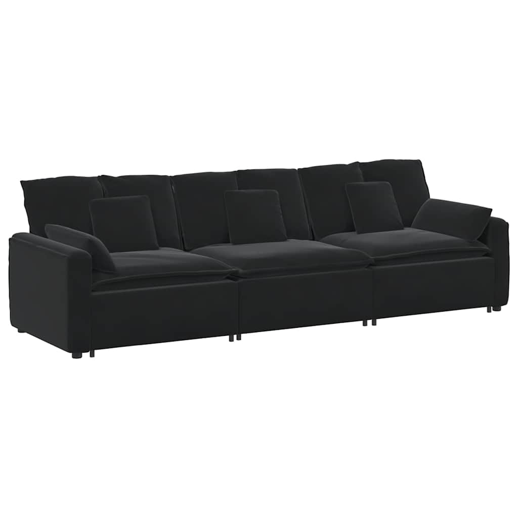 Hoekbank – Modulaire Bank – Loungebank – Zitbank – 3-zitsbank – Lichtgrijs – Polyester Bekleding – Stevig Metalen Frame
