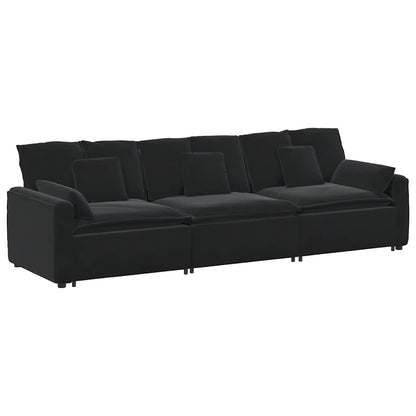Hoekbank – Modulaire Bank – Loungebank – Zitbank – 3-zitsbank – Lichtgrijs – Polyester Bekleding – Stevig Metalen Frame