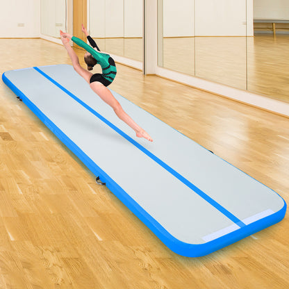 Opblaasbare Air Track Mat – Gymnastiek Mat – Tumbling Mat – Trainingsmat – Springmat – 13 ft Lang – Waterbestendig PVC – Inclusief Handpomp