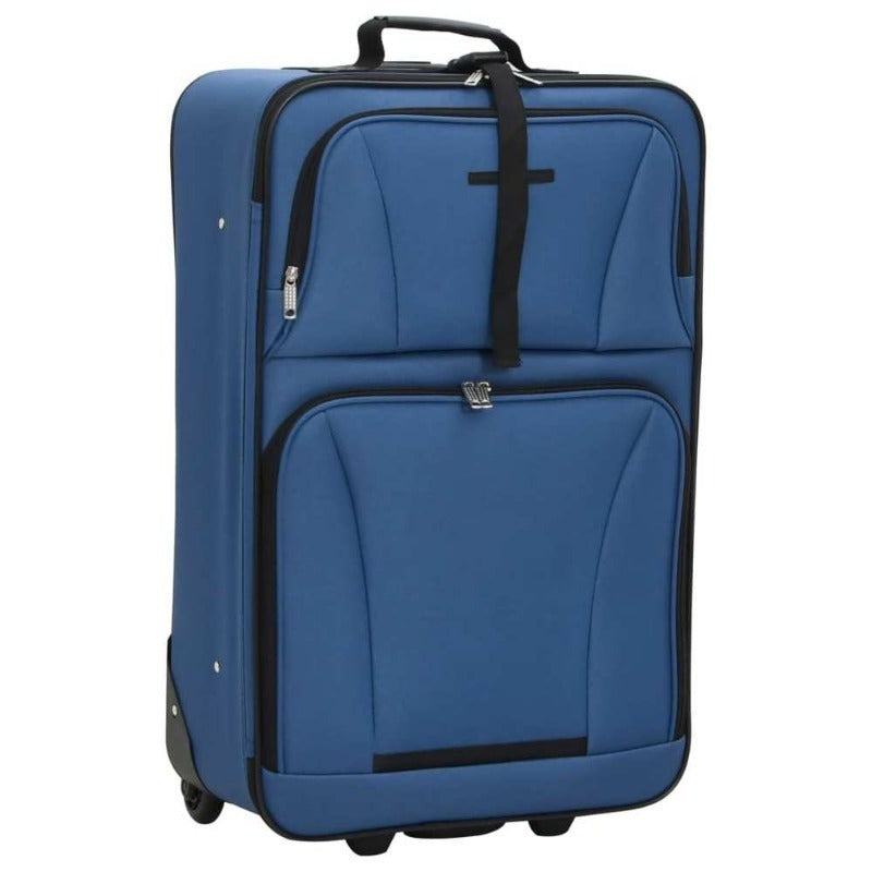 Kofferset – Reiskoffer Set – Bagageset – Trolley Koffer – Reistas – 5-delig – Blauw – Lichtgewicht Stof – Duurzaam Met ABS+PC