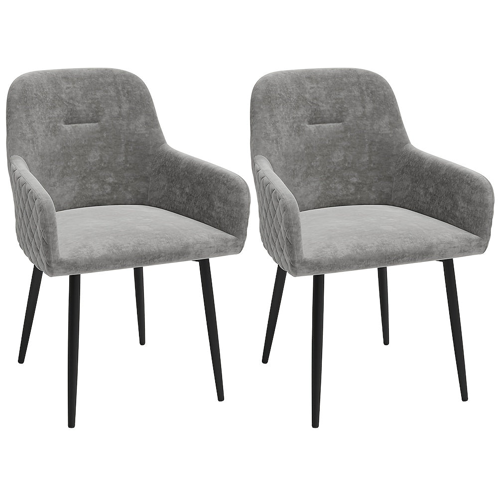 Scandinavische Velvet Fauteuil – Lounge Stoel – Woonkamerstoel – Sofa Stoel – Zetel – Grijs – Compact 64x60x70 cm – Kunsthout Frame