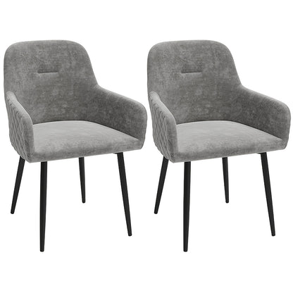 Scandinavische Velvet Fauteuil – Lounge Stoel – Woonkamerstoel – Sofa Stoel – Zetel – Grijs – Compact 64x60x70 cm – Kunsthout Frame