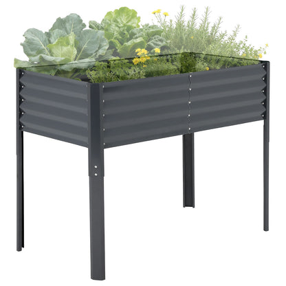 Verhoogde Tuinbak – Moestuinbak – Bloembak – Kruidenbak – Plantbak – Gegalvaniseerd Metaal – Vrijstaand – 120x60x90 cm – Roestbestendig – Eenvoudige Montage