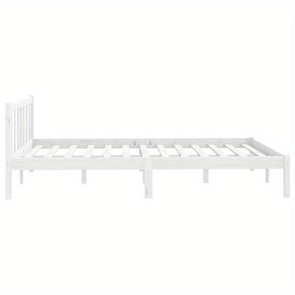 Solid Pine Wood Bed Frame 160x200cm - Removable & Durable White Wooden Frame with High-Quality Construction, Modern Minimalist Design for Contemporary Bedrooms, Bed Frame for Bed, Bedroom Furniture, Clean Line Furniture, Natu