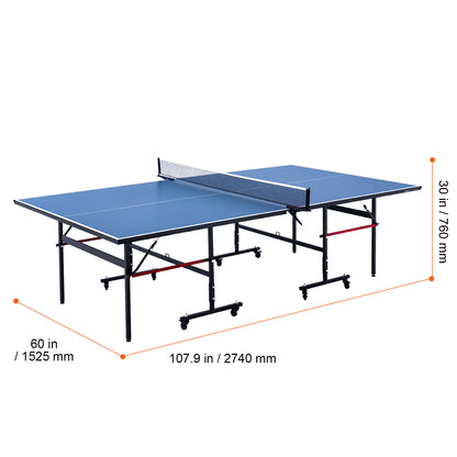 Pingpongtafel – Tafeltennistafel – Opvouwbare Tafel – Indoor Tafeltennis – Speeltafel – 12mm MDF Met UV-Coating – Verstelbare Poten Met Wieltjes