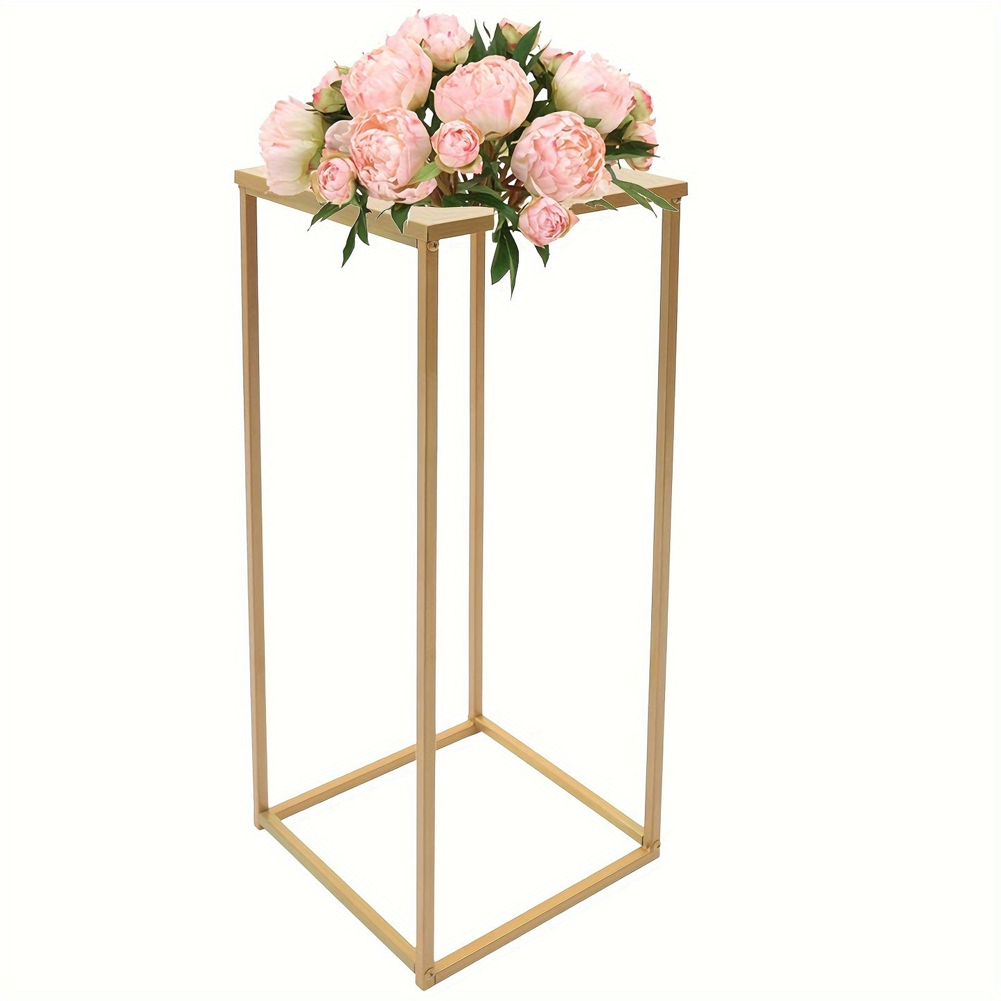 Metalen Bloemstandaard – Bloemenhouder – Bloemvoet – Bloempotstandaard – Bloemdecoratie – Set Van 10 Gouden Standaards – 80 cm Hoog – Gietijzer Stevig En Duurzaam