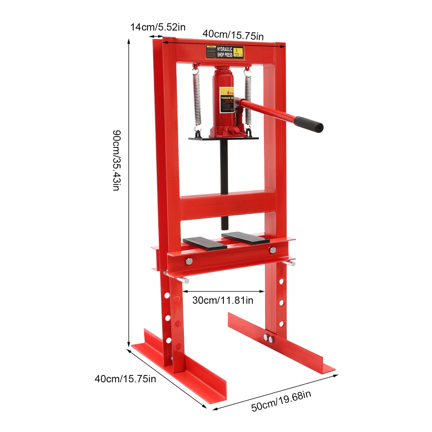 Hydraulische Pers – Werkplaatspers – Persmachine – Garagepers – Mechanische Pers – 6 Ton Capaciteit – Stalen Platte Met Braamvrije Afwerking