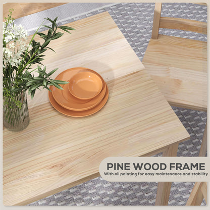 Eethoek – Eettafel Set – Dinerset – Tafel Met Stoelen – Massief Hout – Ruimtebesparend Ontwerp – 118x73 cm Tafel – Comfort Voor 4 Personen