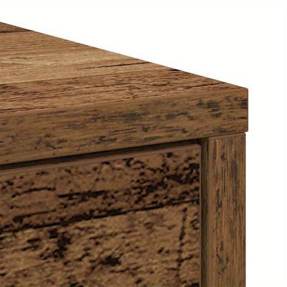 Modern Rustic Hardwood Sideboard with Drawers and Doors - 73x31x90cm, Natural Wood Finish, Ample Storage for Living Room or Dining Area, Wooden Decor