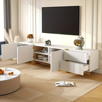 Tvmeubel – Televisiekast – Tv Kast – Tv Meubel – Tv Dressoir – 190 cm – Met 3 Deuren en 2 Lades – Lichtgewicht en Modern Design
