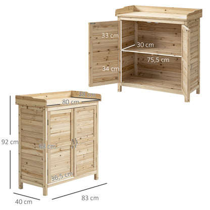 Tuinkast – Tuinberging – Buitenopslag – Tuinkastje – Gereedschapskast – Massief Grenenhout – Voorbehandeld En Weerbestendig – Compact 83x40x92 cm