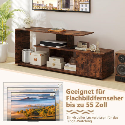 Tv-Kast – Tv-Meubel – Mediameubel – Lowboard – Tv-Stand – Voor Tv’s Tot 55 Inch – Asymmetrisch Design – Stevig Houtmateriaal