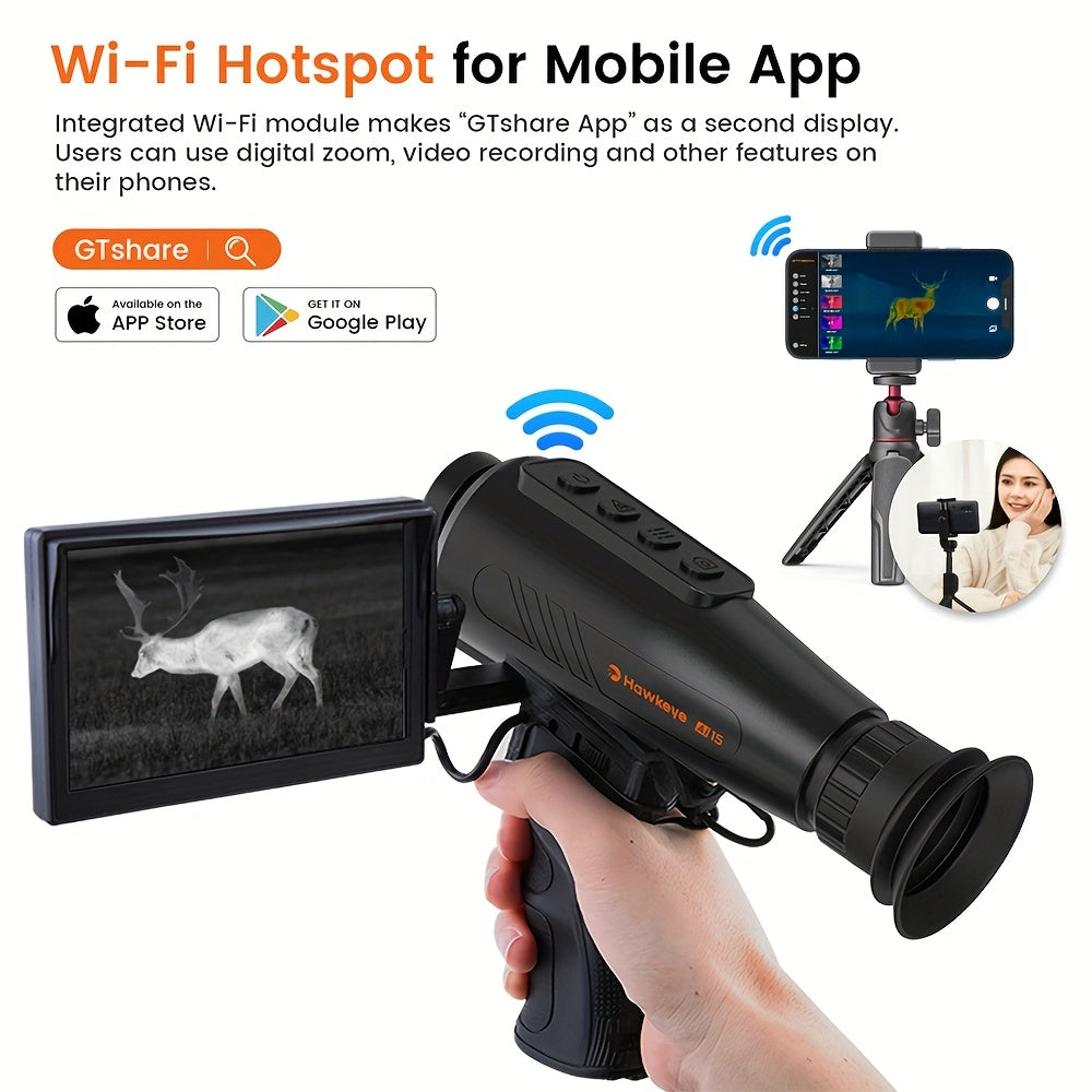 Thermische Monoculaire – Warmtebeeldkijker – Nachtkijker – Infrared Scope – Thermo Viewer – 8x Zoom – USB-C Oplaadbaar – WiFi Hotspot – 18mm Lens – ABS Behuizing