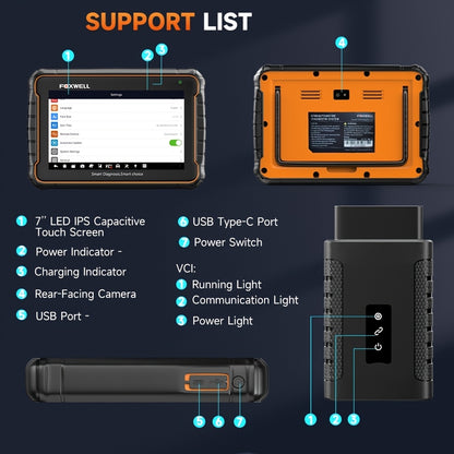 OBD2 Scanner – Autodiagnose Apparaat – Foutcode Lezer – Auto Scanner – Diagnosetool – 4-Systeem Diagnose ABS, Motor, Airbag, Transmissie – 6,2 Inch Kleurenscherm, 7 Onderhoudsfuncties