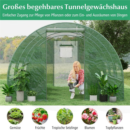 Kassen – Tuinkas – Groentetuin Kas – Serre – Plantentunnel – 4x3x2m – Metalen Frame & 6 Inklapbare Ramen