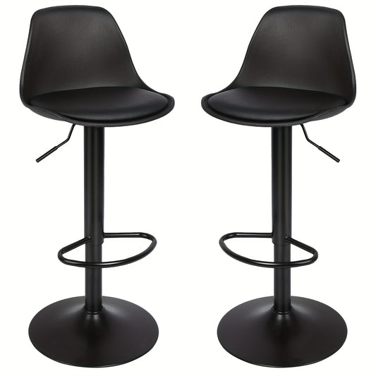 Barstoel – Barkruk – Keukenstoel – Bistrostoel – Barkruk – Set Van 2 – Verstelbare Hoogte 55-75 cm – Draaibaar Met PU-Bekleding