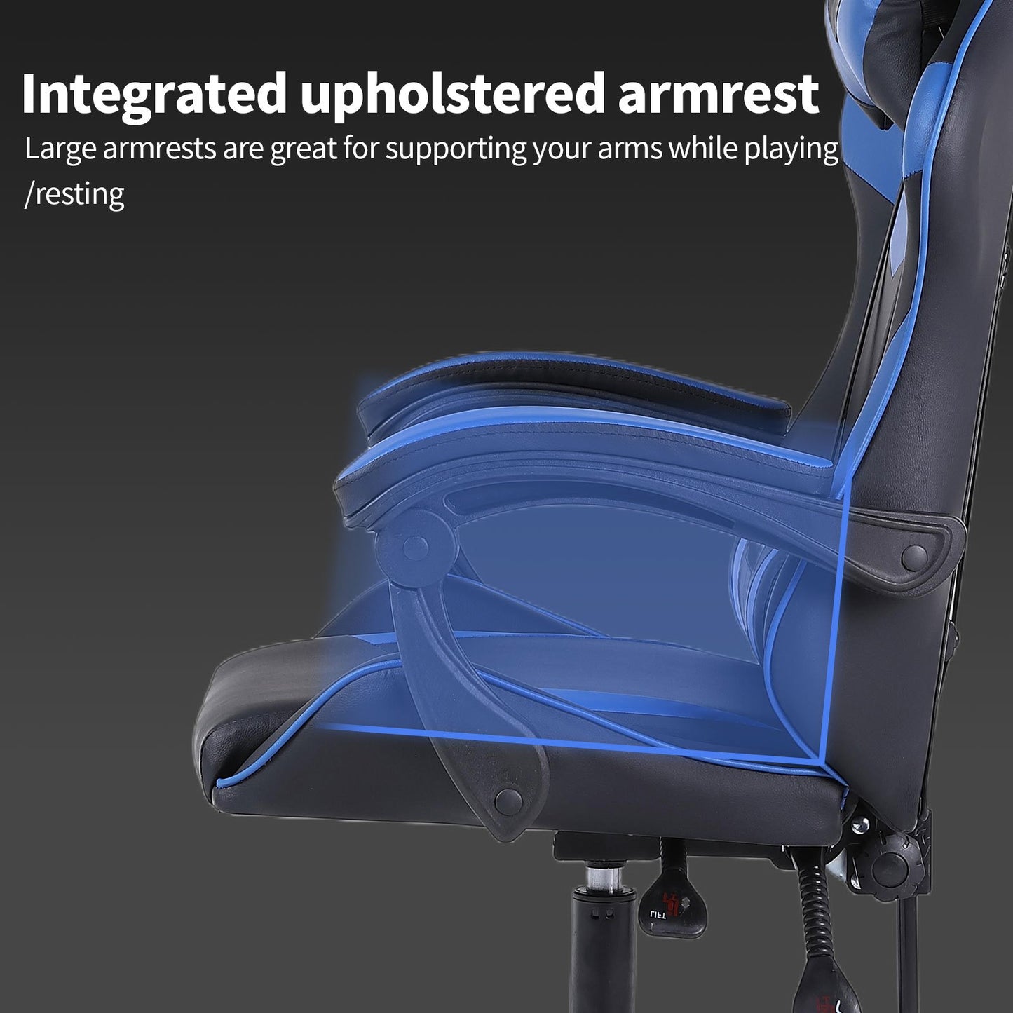 High-Back Gaming Chair PC Office Chair Computer Racing Chair PU Desk Task Chair Ergonomic Executive Swivel Rolling Chair with Lumbar Support for Back Pain Women, Men