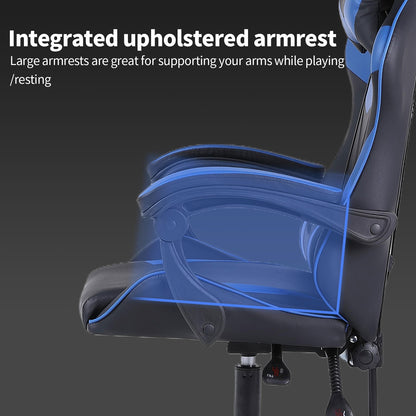 High-Back Gaming Chair PC Office Chair Computer Racing Chair PU Desk Task Chair Ergonomic Executive Swivel Rolling Chair with Lumbar Support for Back Pain Women, Men