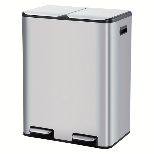 Prullenbak – Afvalbak – Pedaalemmer – Afvalscheidingsprullenbak – Vuilnisbak – RVS 304 – 60 Liter – Soft Close Deksel – Voetpedaal – Hygiënisch & Geurvrij
