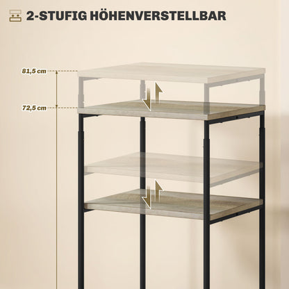 Printerstandaard – Printerwagen – Printertafel – Printerrek – Mobiele Printerkast Grijs – Verstelbare Hoogte – 3 Niveaus Opbergruimte