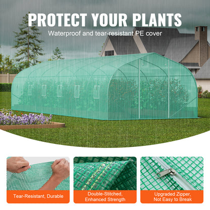 Kweektunnel – Groeikas – Tuintunnel – Plantentunnel – Tunnelkas – Verzinkt Stalen Frame – PE Folie 9 x 3 x 2 Meter – Walk-in Design