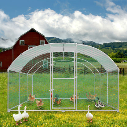 Kippenhok – Kippenren – Pluimveestal – Dierenhok – Buitenren – Met Metalen Frame – Weerbestendig PE Dak – 3x2 Meter – Veilig Met Deursluiting